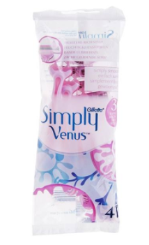 خود تراش ژیلت مدل Simply Venus 3 بسته 4 عددی