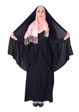 چادر کمری قجری کرپ کریستال شهر حجاب مدل 8012